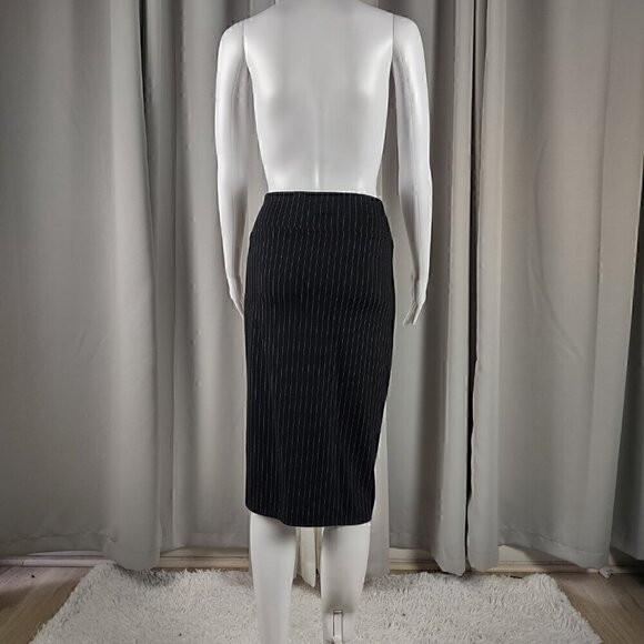 Worthington Women's Black, Gray Striped Stretchy, Side Slit Pencil Skirt Size XL - Picture 3 of 10